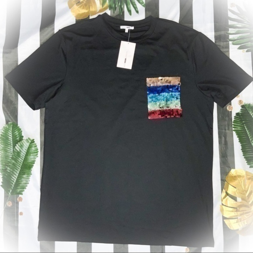 FASHION NOVA MEN SEQUIN POCKET TEE